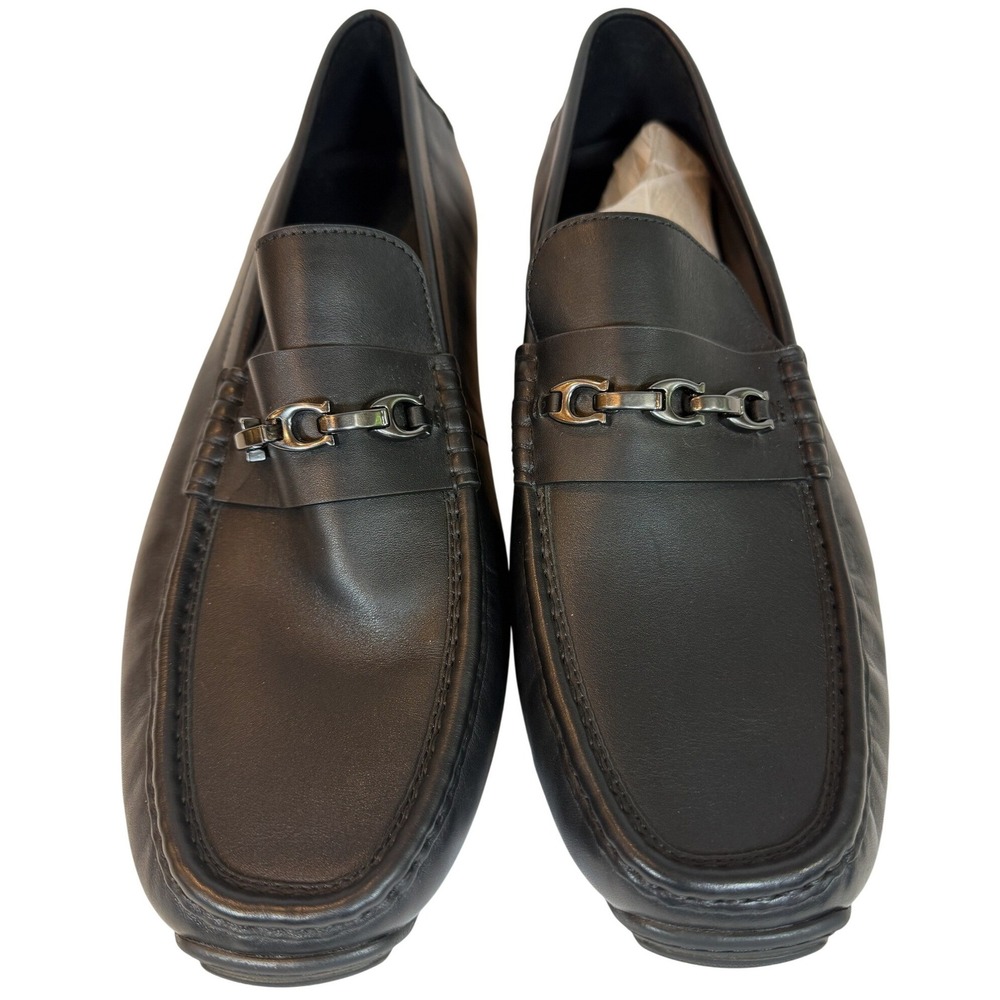 Coach London Leather Driver Black Loafers Mens 12 D CR887 Signature Hardware